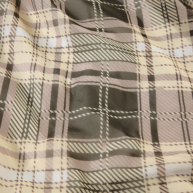 Sweet Plaid Bow Cute Simple Camisole Dresses Tops Fashion All-Match Retro Women Home Clothing