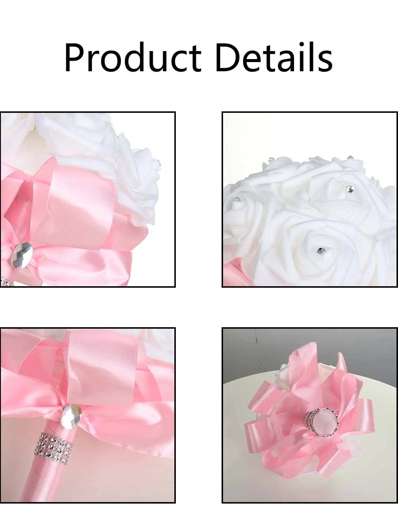 1PC Cheapest PE Rose Bridesmaid Wedding Foam Flowers Rose Bridal Bouquet Ribbon Fake Wedding Bouquet
