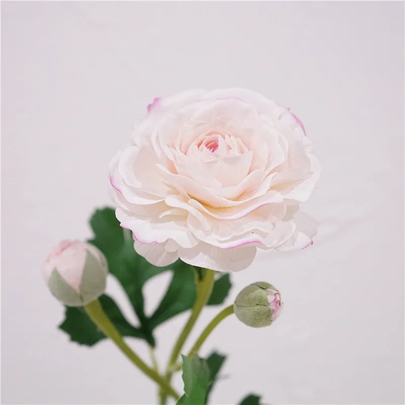 4Pc Hand Feel Moisturizing 3Heads Dew Lotus Artificial Real Touch Flowers Wedding Decor Bridal Bouquet Home Decoration Ornaments