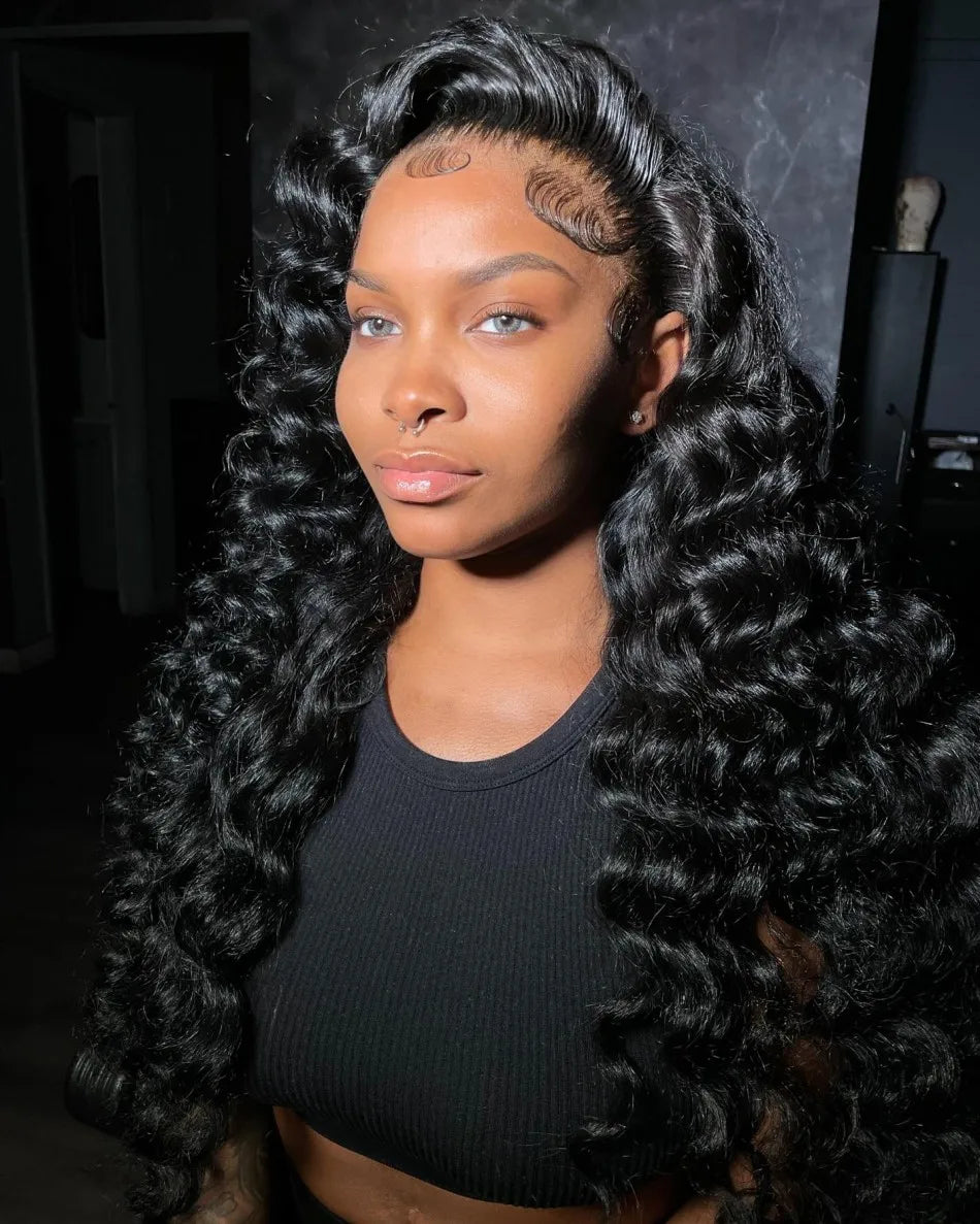 40 inch Deep Wave 13x6 HD Lace Frontal Wigs For black Women Water Wave Curly Lace Frontal Wigs 13x4 Lace Front Wig Human Hair