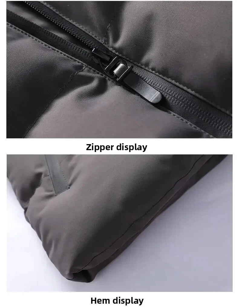 Men's Winter Hooded Jacket Warm Windproof Casual Coat plus Size Cotton Padded Outerwear 6XL Loose-fit Cropped Parka for Outdoor