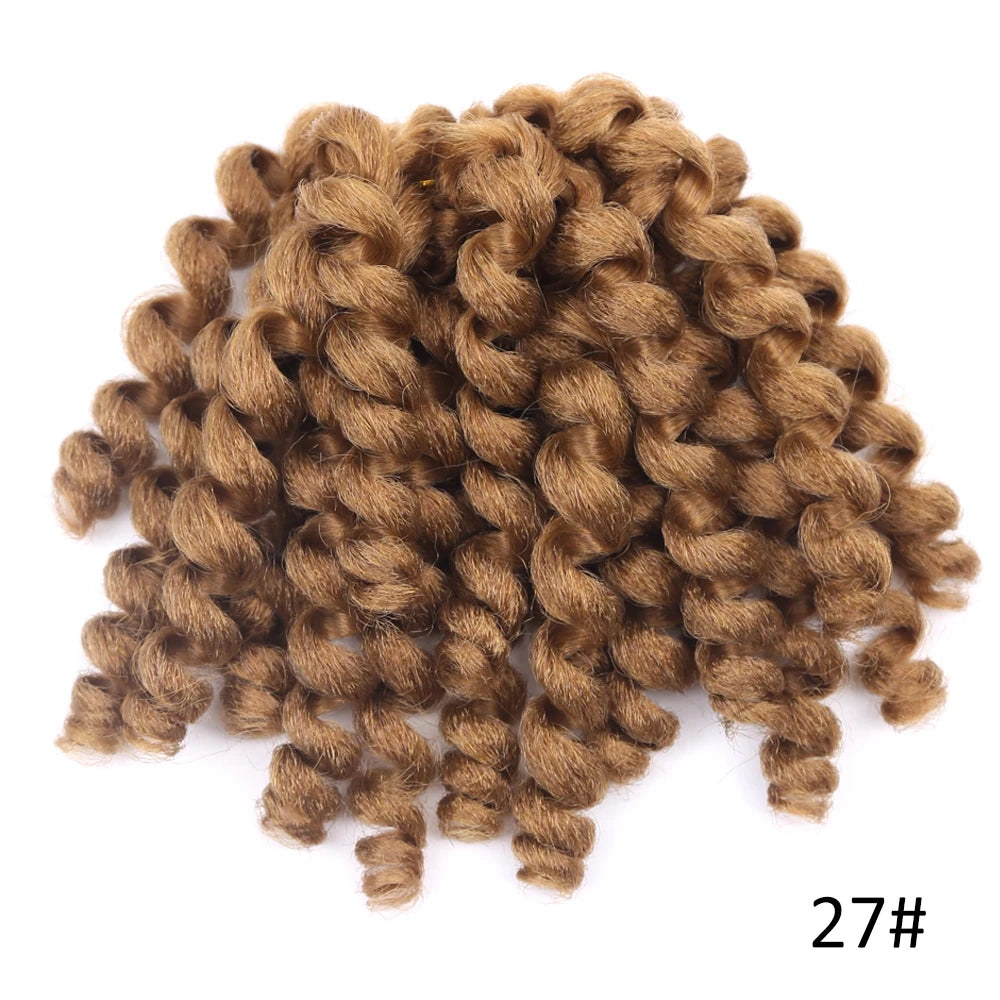 Synthetic Ombre Jumpy Wand Curl Crochet Braids Jamaican Bounce For Africa Braiding Hair Extensions Pre-Twisted For Black Women