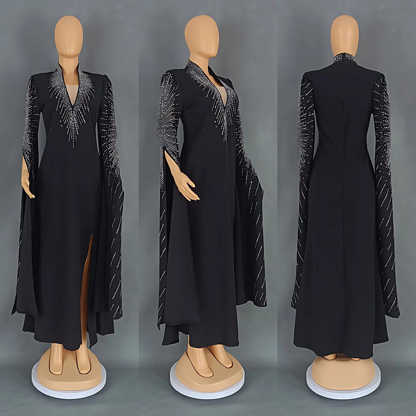 African Women Light Luxury Senior Sense Evening Dress Dubai Muslim High Quality Fashion Sequins Maxi Dresses Elegant Slim Abayas