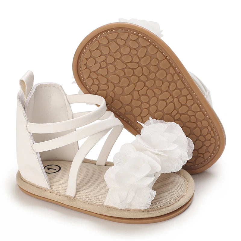 VALEN SINA 0-18 Months Newborn Girl White Baptism Shoes Bow Non-slip Rubber Soft-Sole Flat PU First Walker Mary Janes