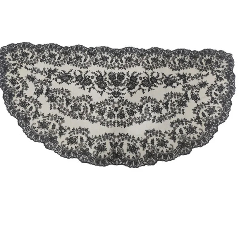 Large Size Half Moon Classic Spanish Style Lace Mantilla Catholic Church Spanish Lace Blanket