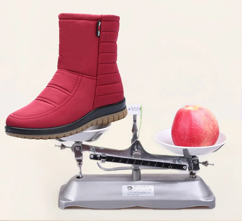 Waterproof Snow Boots Women Winter Shoes Non-slip Cold Winter Women Ankle Boots Non-slip Ladies Cotton Shoes Big Size 42 DX036