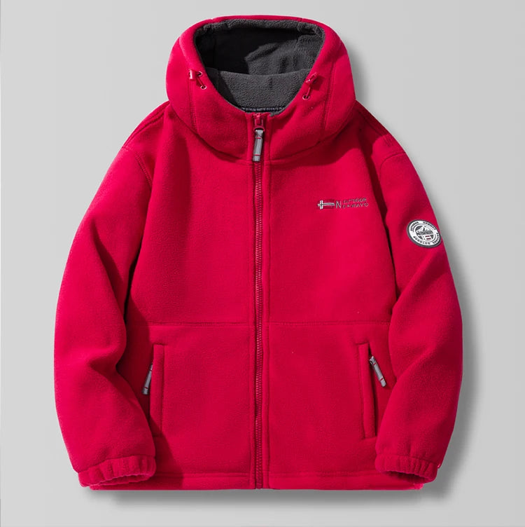 Men's Winter Jacket 2023 New Boxing mountain Fleece Hoodie Jackets Women's Fall Fashion Lamb Wool Long Sleeve Warm Coat For Men
