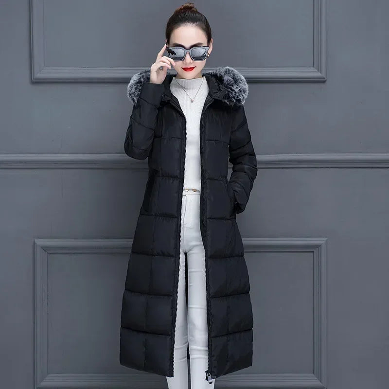 womens winter jackets and coats 2022 Parkas for women long Wadded Jackets female warm Outwear With a Hood Faux Fur Collar