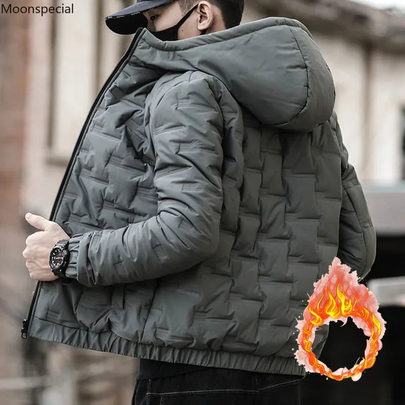 Winter Trendy Parkas Cotton-padded Coats Jacket Men Parkas Outdoor Hooded Coat Casual Windbreaker Thick Warm Coat Men Jacket