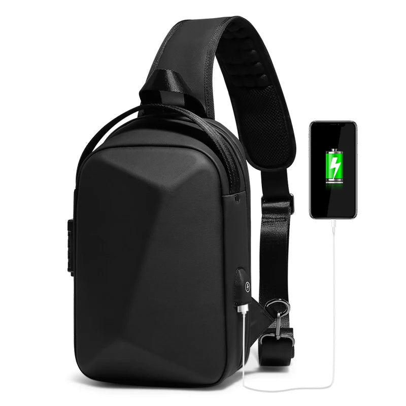 Swiss Men‘s 15.6 Inch Laptop Backpack Expandable PC Hard Shell Bag TSA Anti-theft Waterproof Backpacks USB Business Travel Bag