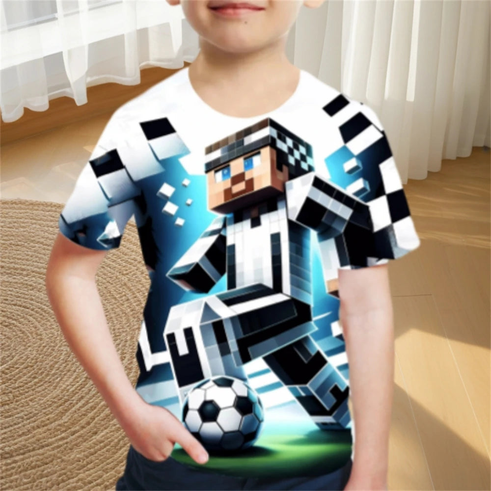 Children's Clothing Adventure Style Boys Clothes Cartoon T-Shirt for A Boy Fashion 2025 New Summer Clothes O-Neck Children Top