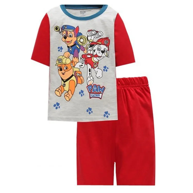 Summer Baby Boys Home Clothes Sets PAW Patrol Kids Pajamas Short Sleeve Round Neck Outfits Toddler Sleepwear Suits