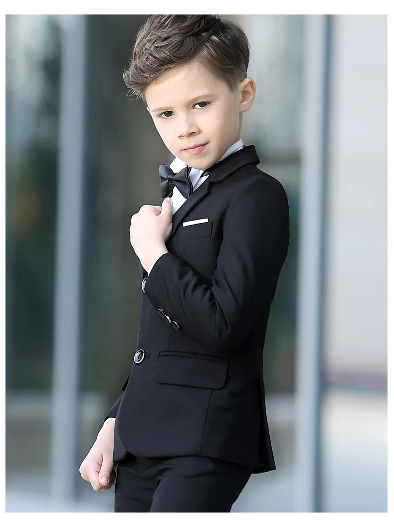 Formal Boys Suit For Wedding Children White Party Blazers Pants Baptism Outfit Kids Costume Gentlemen Teenager Prom Tuxedos Set