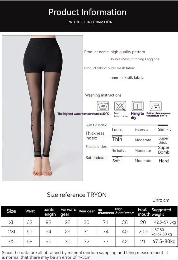Winter Warm Leggings Sexy Slim Translucent Pantyhose Nylon Tights High Waist Elastic Wool Sock Pants Women Thermal Legging