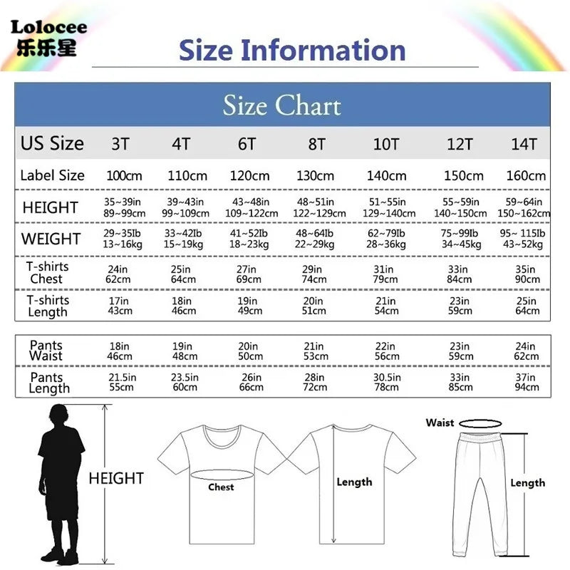 Boys Summer Clothes Set Kids Cartoon Space T shirts+Loose Harlan pants Suit 2PCS Pack Teens Sports Clothing Sets