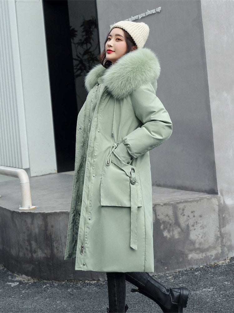 2025 Jackets Coats Outwear New Women's Parkas Winter Jacket Hooded Long Coat Thick Warm Female Cotton Padded Parka Fur Lining