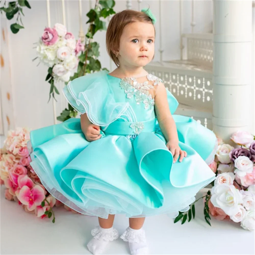 Flower Girl Dresses Yellow Cute Knee Length Customized Children's and Girls' Clothing for The First Eucharist Birthday Ball
