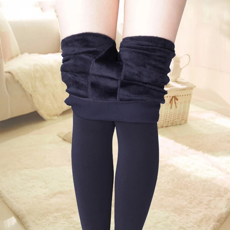 Winter Leggings Knitting Velvet Casual Legging High Elastic Lady's Warm Pants Skinny Pants for Women Polar Pantyhose