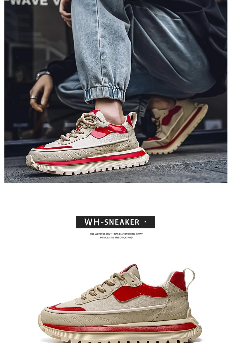 Casual Sneaker Loafers Men's Sneakers Male Sneakers Thick Bottom Shoes for Men Sports and Leisure Soft and Comfortable Non-Slip