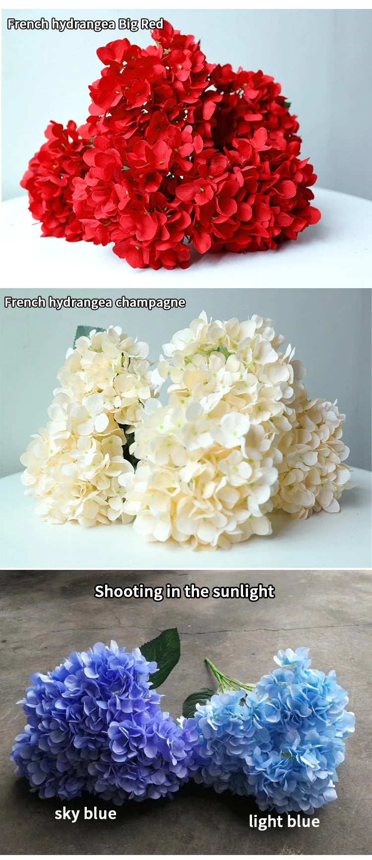 5 Heads Hydrangea Bouquet Silk Artificial Flowers for Party Wedding Living Room Decoration Accessories Home Decor Fake Flowers