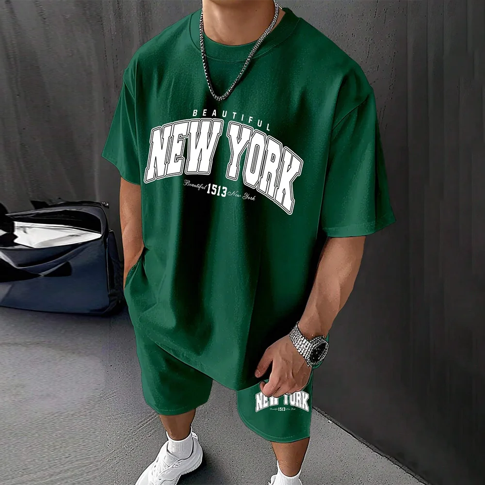 Men's Clothing Suits Summer Casual Breathable Refreshing Suit Print 3D Letters Oversized Fashion Men's Shirt Short Sleeve XS-6XL