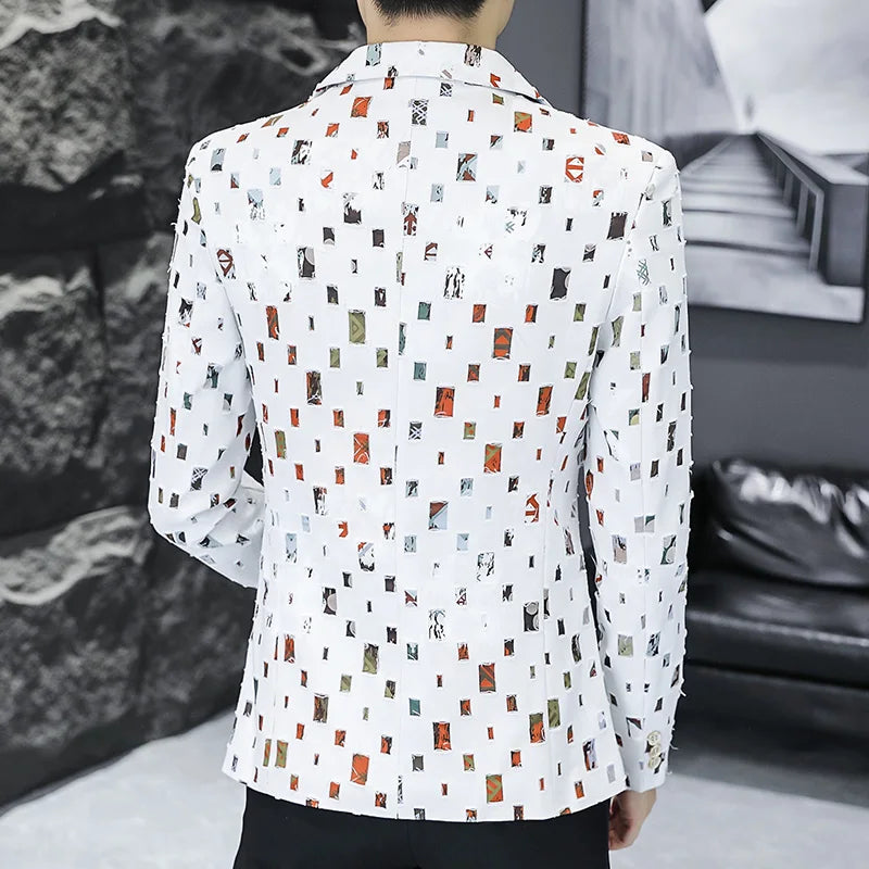 2024 Autumn Suit Men's Youth Slim Fashion Handsome Trend with Korean Version of A Small Suit Formal Single West Coat M-4XL
