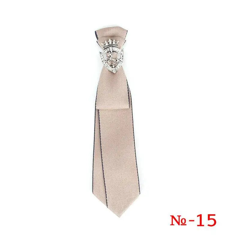 Retro Fabric Ribbon Rhinestone Black Bow Tie Collar Bowkont Cravat School Girl Boys Gifts for Women Clothing Jewelry Accessories