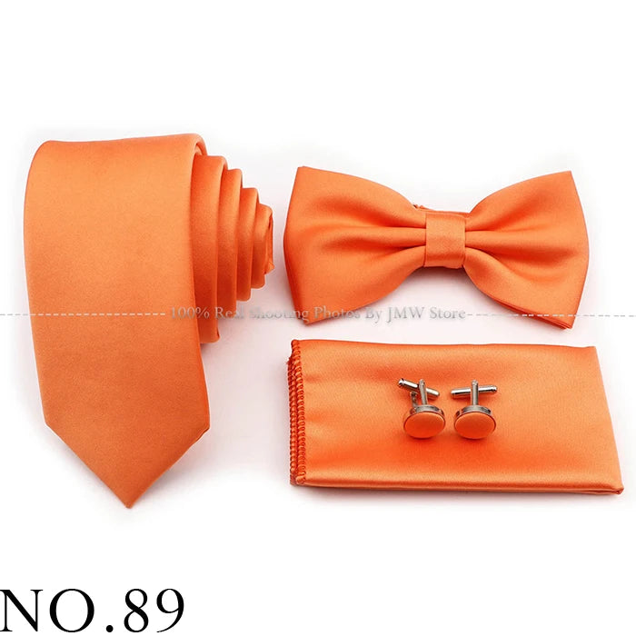 Hot Sale Purple Pink Sage Green Tie Set Polyester Necktie Bowtie Cufflink Brooch For Groom Suit Wedding Cravat Shirt Accessory