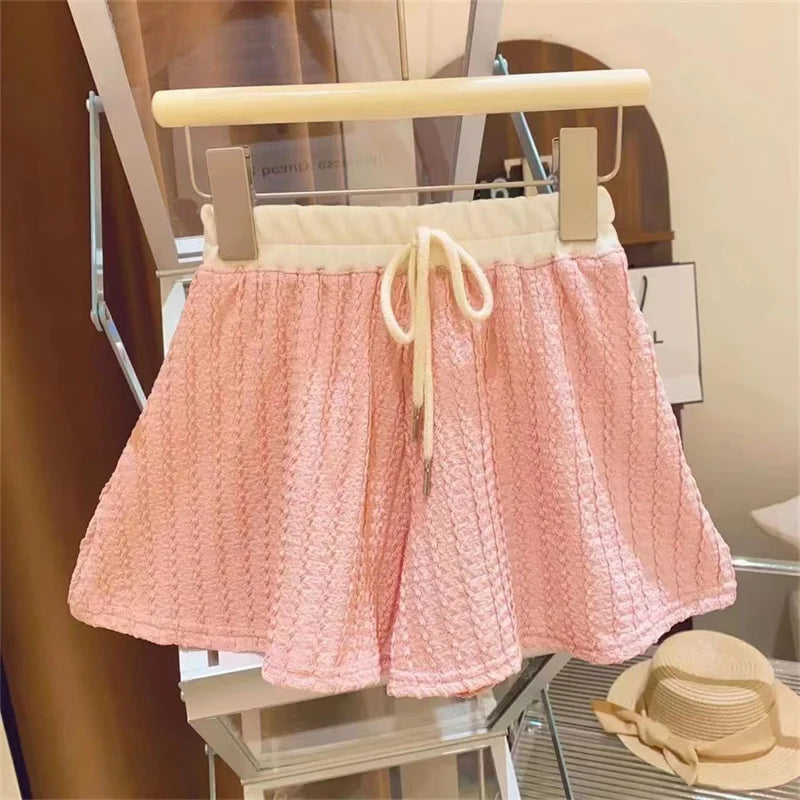 Summer Girl Sets Short-sleeve T-shirt Suit For Children Casual Thin Kids Tops+Shorts 2Pcs Outfits 2-10Y Toddler Fashion Clothing