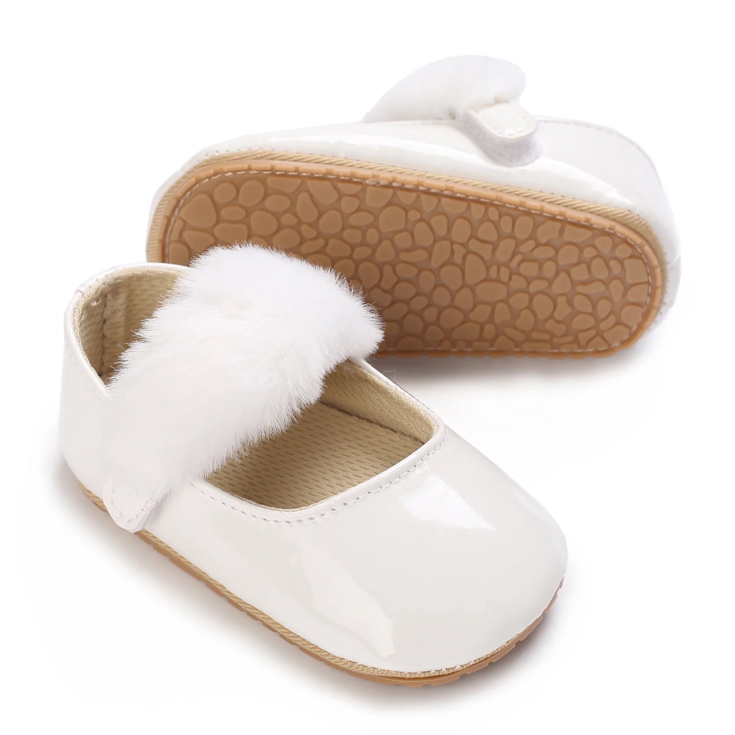 Cute White Lace Baby Girl Princess shoes Baby Moccasins Moccs Shoes Bow Fringe Rubber Soled Non-slip Footwear Crib Shoes