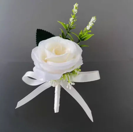 Wedding Flowers Bridal Bouquet Bridesmaids Silk Roses Fake Babys Breath Bride Wedding Accessories Table Centerpiece Decoration