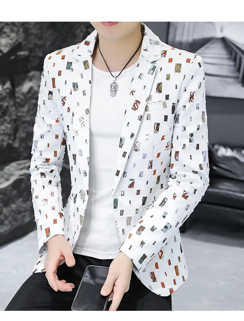 2024 Autumn Suit Men's Youth Slim Fashion Handsome Trend with Korean Version of A Small Suit Formal Single West Coat M-4XL