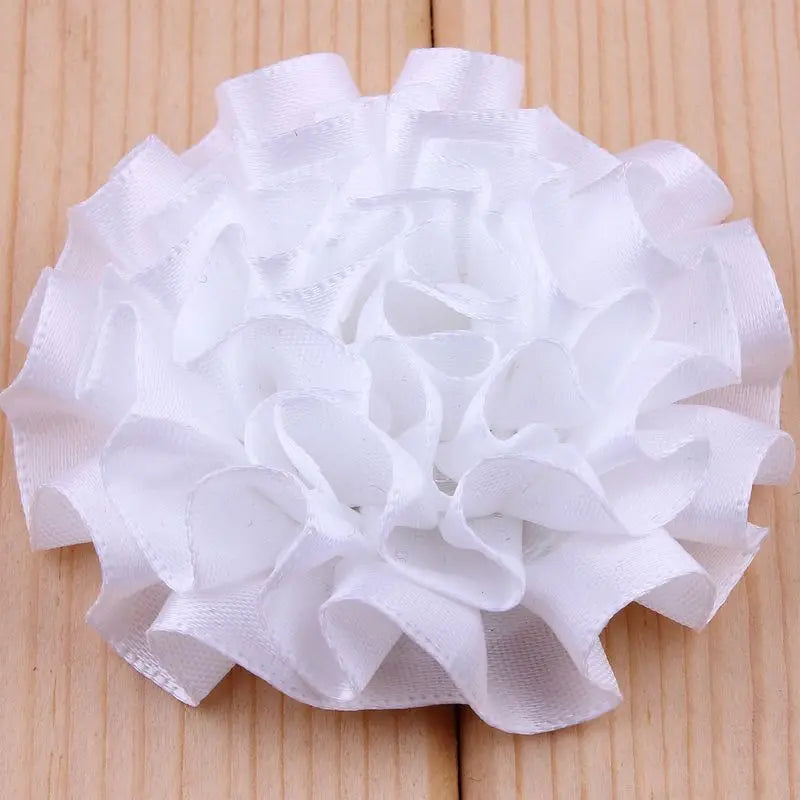 10PCS 5.5CM Satin Artificial Lace Fabric Wedding Dress Chiffon Flowers Bride Clothes Headwear Decoration