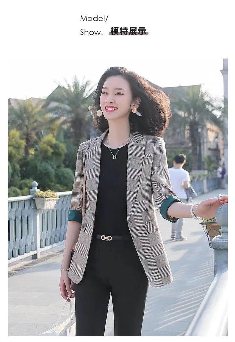 Women's Elegant Double-Breasted Blazer with Puff Sleeves and Faux Pockets - White, Long Sleeve, Mid-Length, High Stretch Fabric, Perfect for Spring and Fall, Everyday Chic, Formal Office Wear | Classic Notched Lapel | Functio