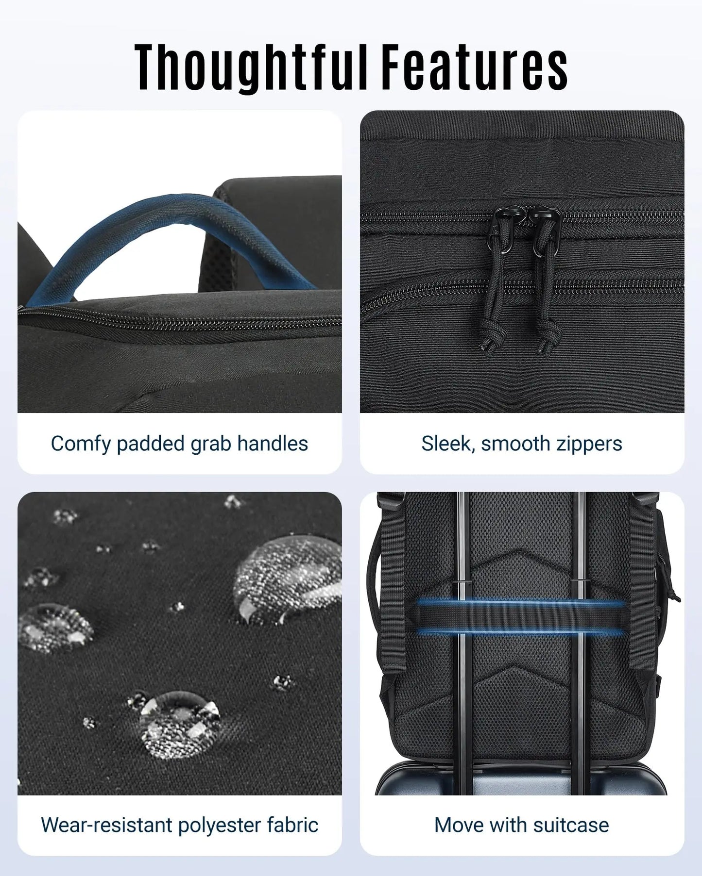 LIGHT FLIGHT Travel Backpack for Men TSA Large Airplane Cabin Backpack Lightweight Waterproof Laptop Backpack Urban Style