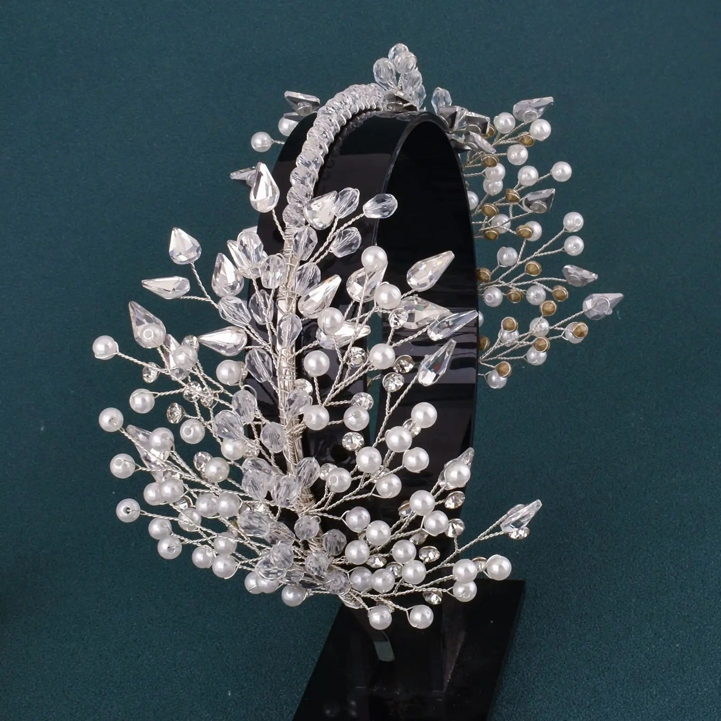 DZ023 Fashion Wedding Headpiece Crystal Pearl Hair Piece 2022 Bridal Tiara Dinner Party Headdress For Women Bride Headwear