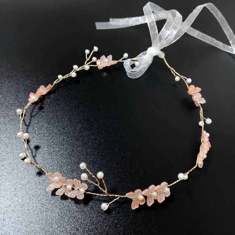 Bridal Bridesmaid Flower Girls Diamante Crystal Pearl Headband Rhinestone Wedding Prom Tiara Women Hair Accessories