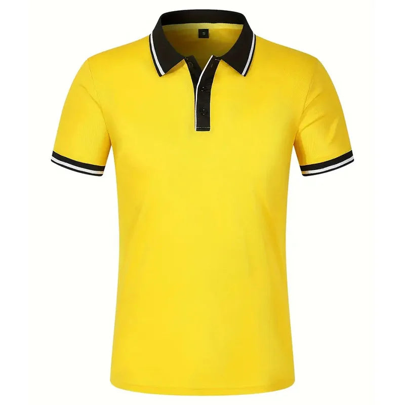 Summer Men's Short sleeved Polo Shirt Business Casual Collar T-shirt Plus Size Breathable Top European and American Plus size