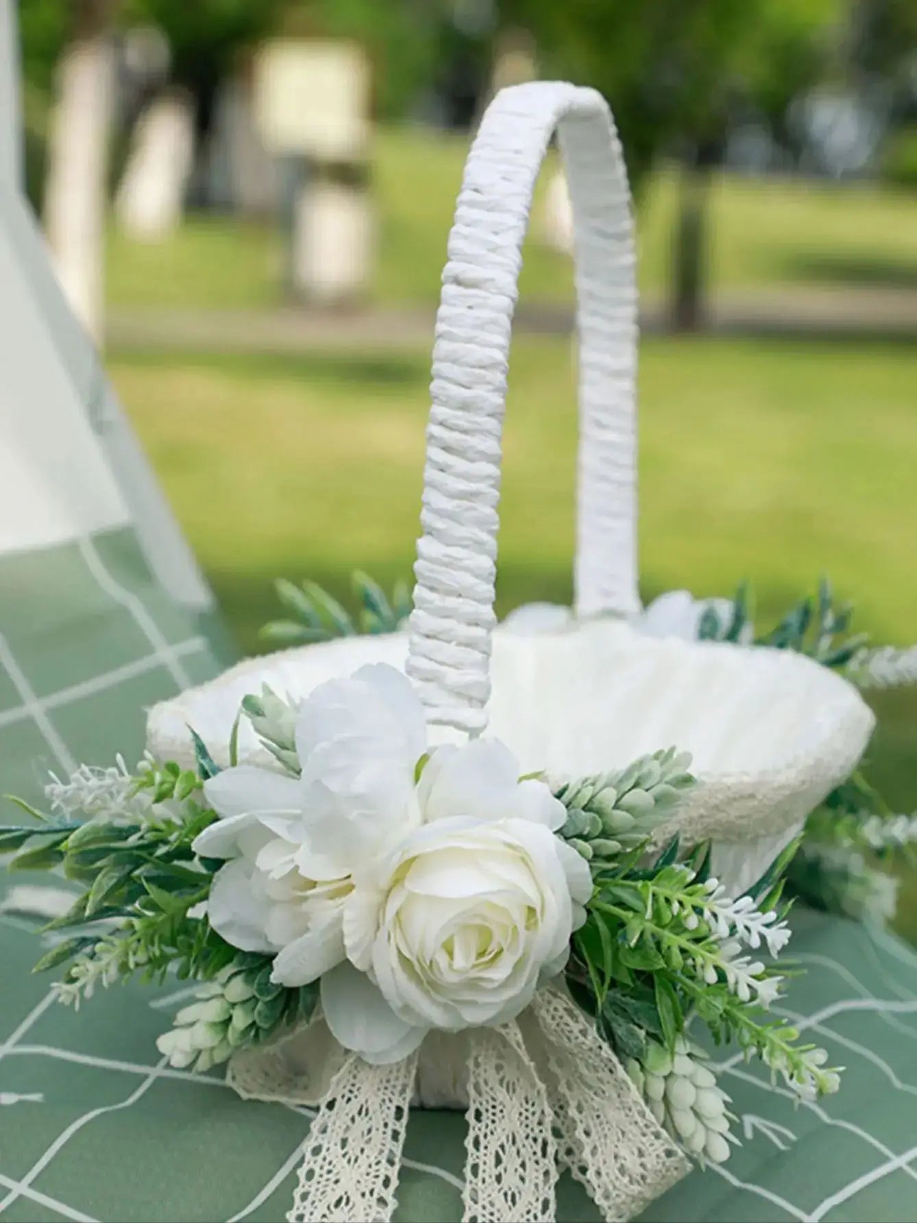 Wedding Decoration Bridesmaid Carrying Basket Wedding Flower Child Scattering Flower Basket Petal Blue Baby Shower Decorations
