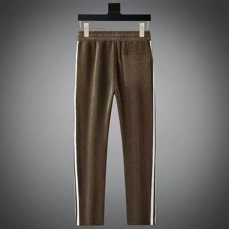 Autumn Winter warm sports Men Sets suit for men zipper stand-up collar cardigan jacket straight leg sweatpants two-piece set