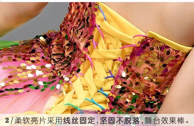 Summer Stage Princess Girls Casual Dresses Sequin Tutu Children Costume Robe Fille Party Baby Clothing Dance Kids Dress Vestidos