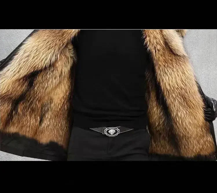 2024 New Casual Winter Men's Down Jacket Fox Fur Men's Coat Coat Men Clothing Coat Winter Jackets Mens Jacket Men Jacket