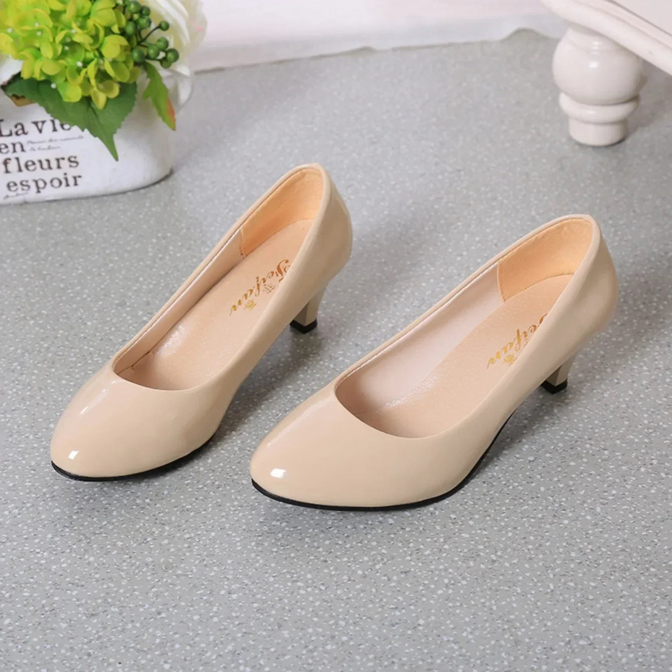 New Women High Heels Nude Shallow Mouth Pumps Fashion Shoes Office Work Party Shoes Ladies Wedding Shoes Solid Color Heels Women