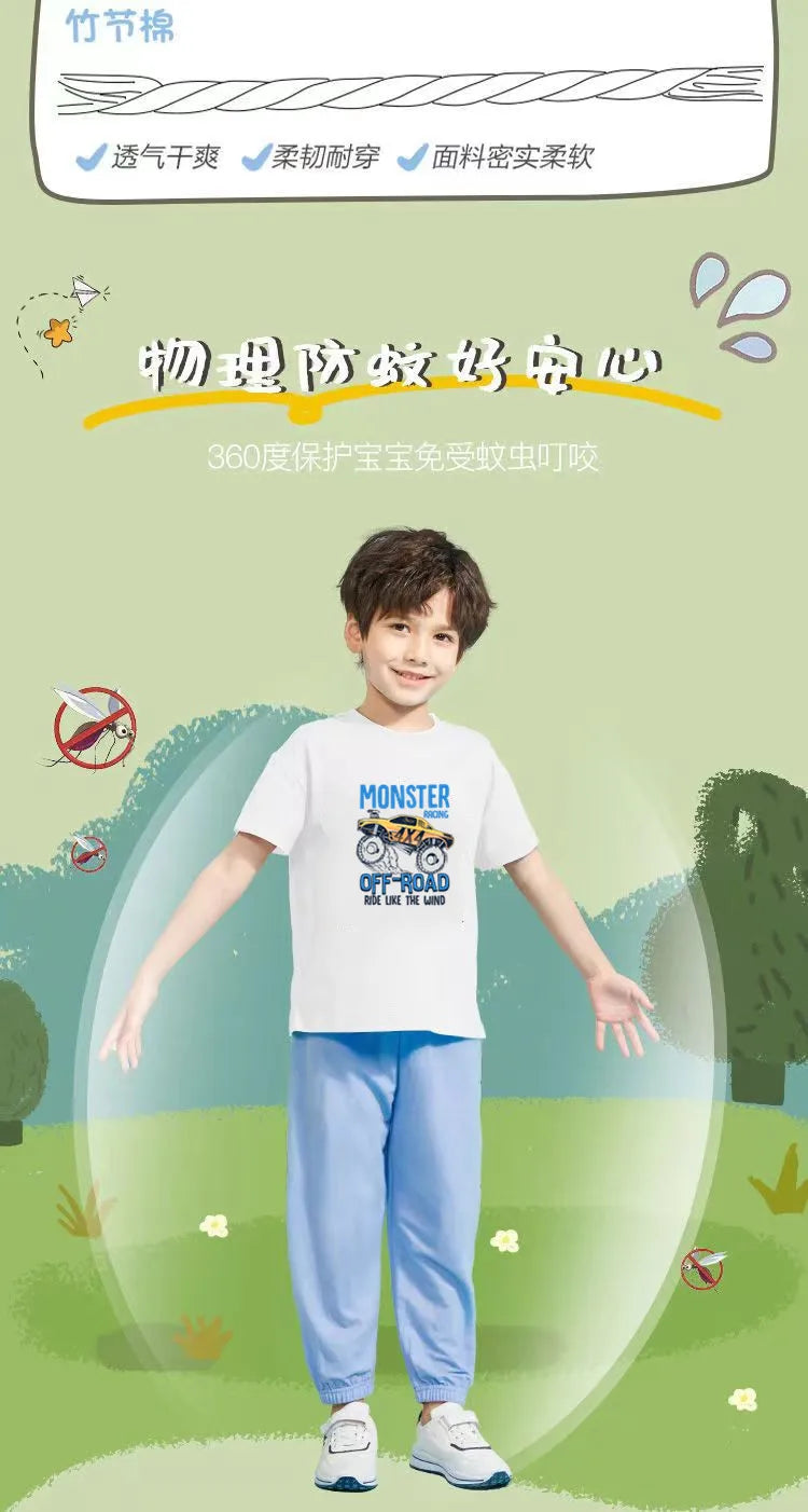 Boys Summer Clothes Set Kids Cartoon Space T shirts+Loose Harlan pants Suit 2PCS Pack Teens Sports Clothing Sets