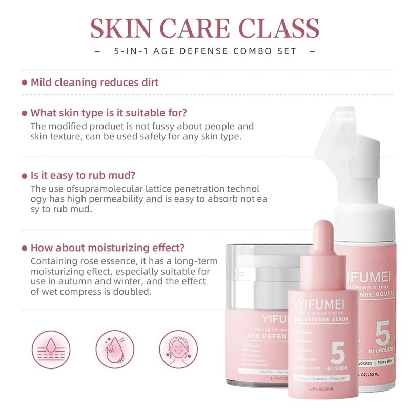 Original Korean Skincare for The Face 5 IN 1 Face Kit with For Skin Moisturizing Day & Night Care Beauty Health Skincare Korean