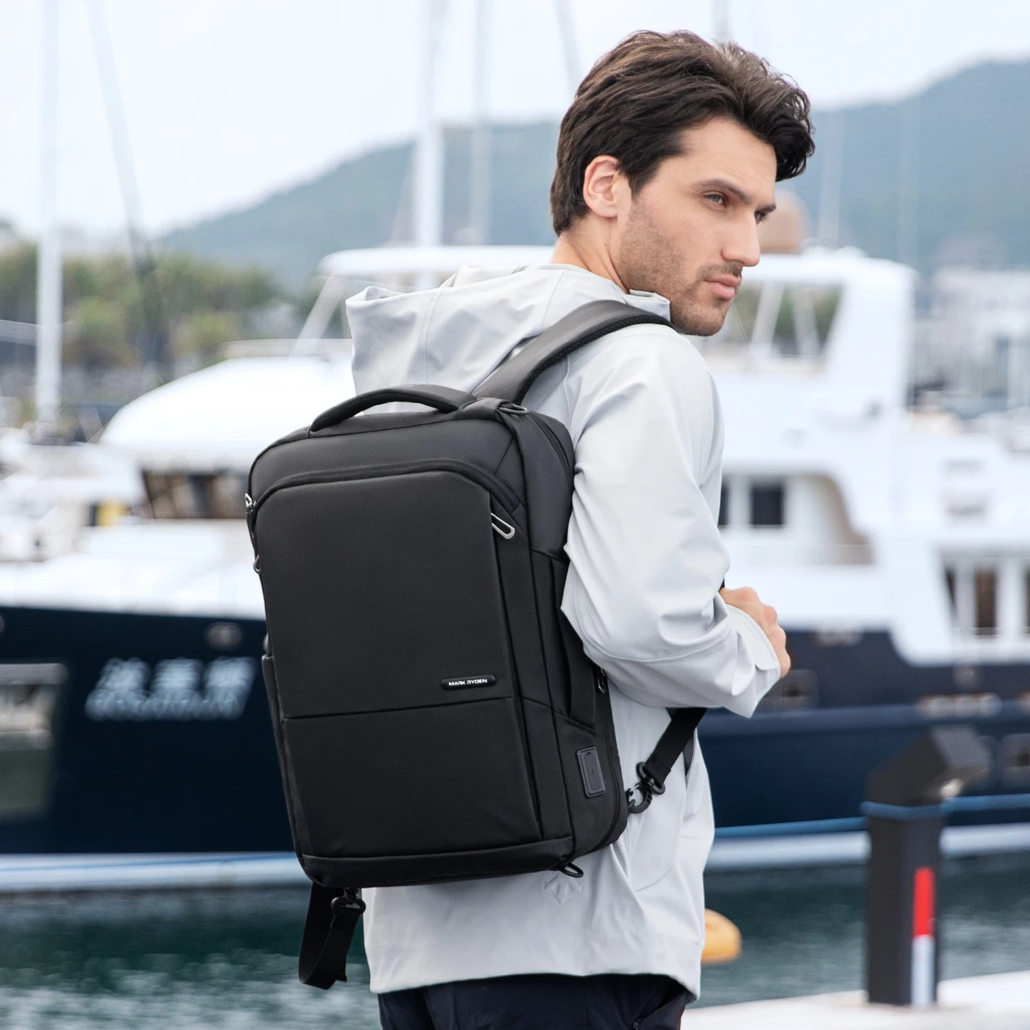 Mark Ryden 15.6 Inch Laptop Men Backpack Travel Backpacks with USB Charging Port School Backpacks Waterproof Bag for Men