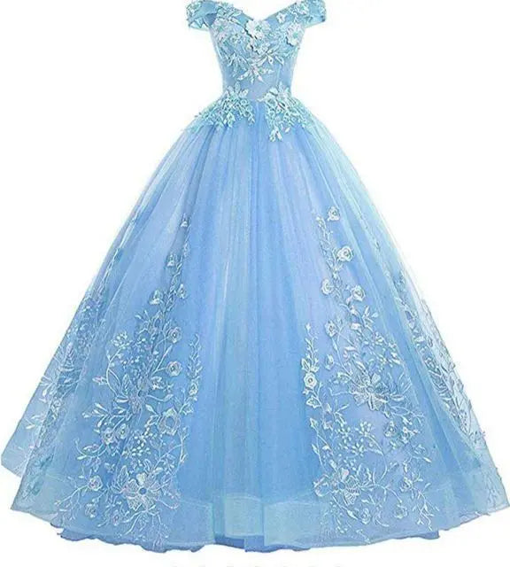 Luxury 15 Quinceanera Dresses Ball Gown Puffy Long Lace Appliques Prom Dress Customized Student Show Graduation Host Party Dress