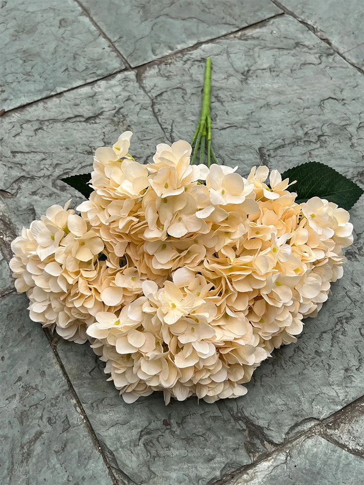 5 Heads Hydrangea Bouquet Silk Artificial Flowers for Party Wedding Living Room Decoration Accessories Home Decor Fake Flowers
