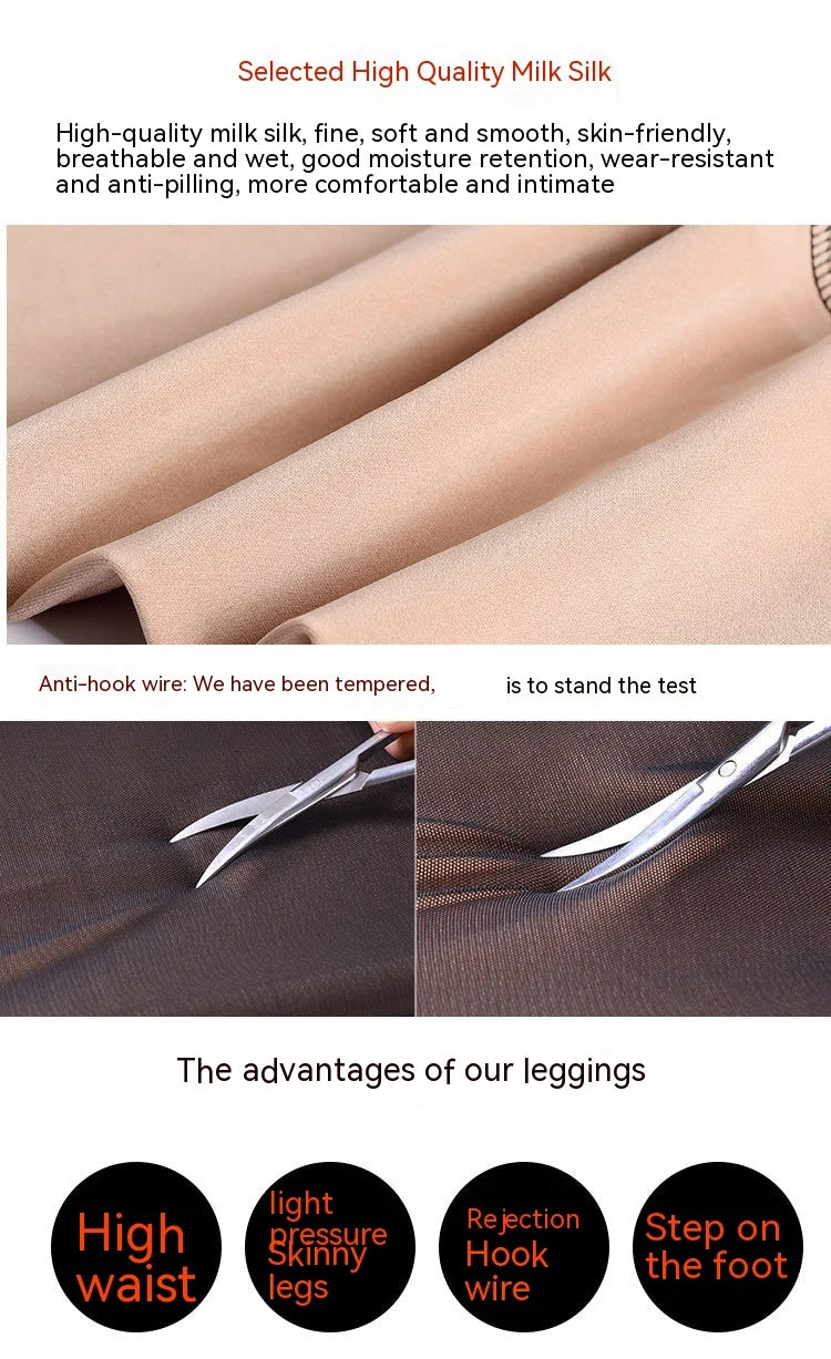 Winter Warm Leggings Sexy Slim Translucent Pantyhose Nylon Tights High Waist Elastic Wool Sock Pants Women Thermal Legging