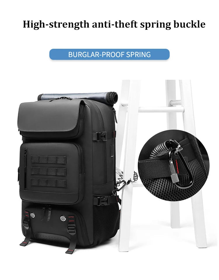 Men Travel backpack waterproof 17 inch Business Laptop Backpack with Separate Shoe Bag USB charging 50L outdoors Hiking Backpack